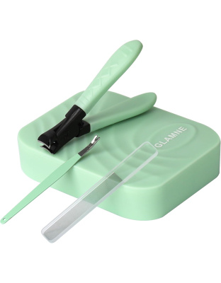 Nail Clippers for Thick Nails with Catcher, Wide Jaw Fingernail and Toenail Cutter for Seniors with Crystal Nail File Cuticle Fork and Storage Case (Mint Green)