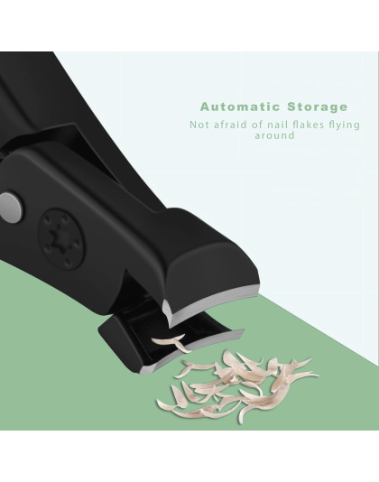 Nail Clippers for Thick Nails with Catcher, Wide Jaw Fingernail and Toenail Cutter for Seniors with Crystal Nail File Cuticle Fork and Storage Case (Mint Green)