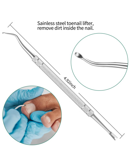 5-in-1 Toenail Clippers for Seniors with Thick &amp; Ingrown Nails – Professional Pedicure Kit with Long Handle Nail Cutter, Slanted Curved Blade, Nail File &amp; Lifter – Gift Set with Leather Case