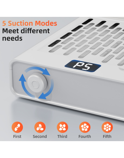 Nail Dust Collector, Professional Brushless Turbo 5 Speed Dust Collector Powerful Duster Machine Tool for Acrylic Nail Polishing